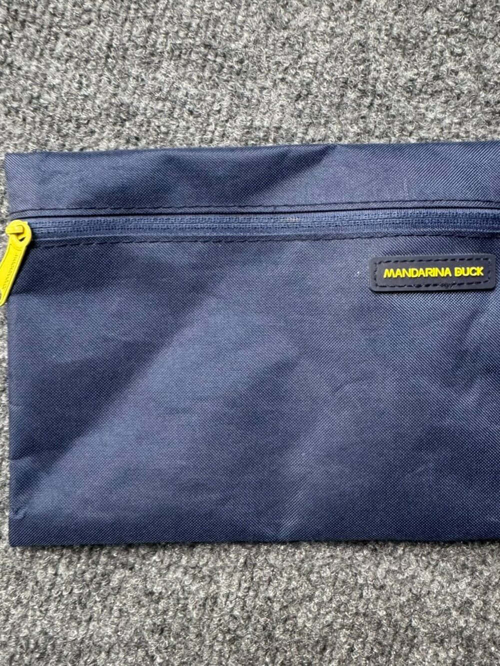 Mandarina Duck Turkish Airlines Amenity Kit Pouch Blue Cosmetic Bag Zipper Trave
